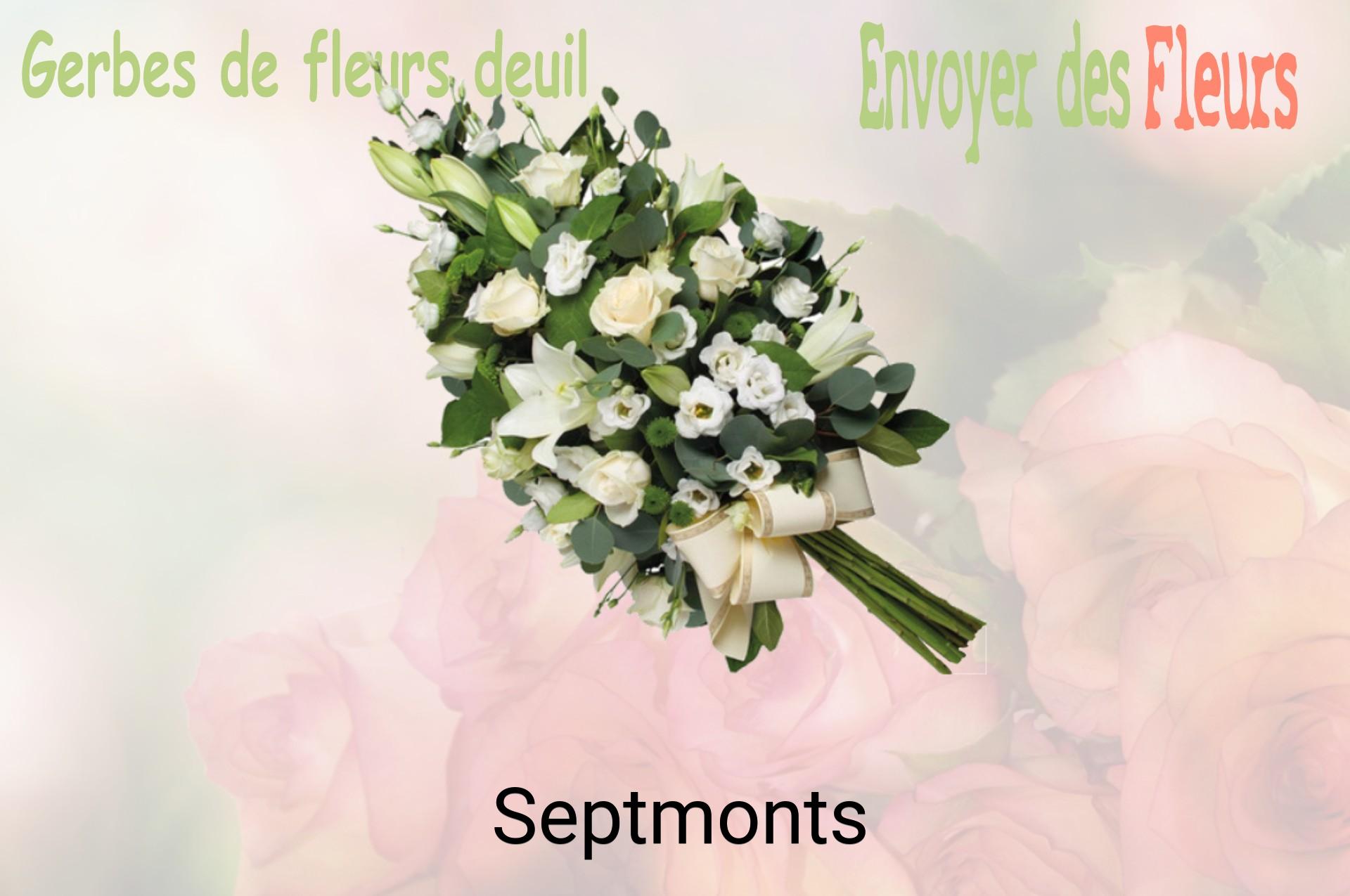 Gerbe de fleurs de deuil livrée à Septmonts